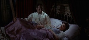 This movie is so Gothic, even the hero gets a white nightgown.